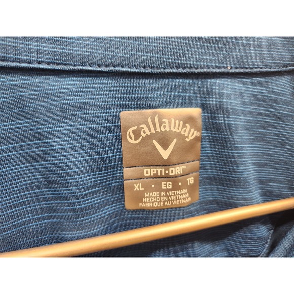 Callaway Opti-Dri Golf Polo Shirt Men's XL Blue Stripe‎ Short Sleeve Embroidered - Picture 2 of 8